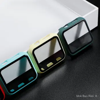 Stikla+Case+Siksna Apple Skatīties joslas 44mm 40mm 38mm 42mm un 40-44 mm Silikona smartwatch watchband aproce iWatch 3 4 5 6 se band