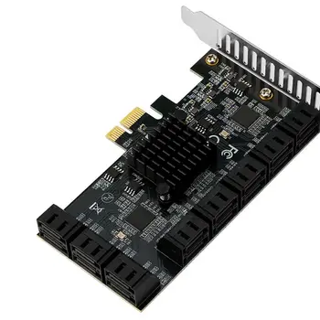 Stāvvadu PCIE SATA PCI-E Adapteris 16 Portu SATA Kontrolieris PCI Express X1, Lai SATA3.0 6Gbps Interfeisa Ātrums Paplašināšanas Karti