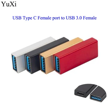 Sudraba USB C Tipa sieviešu portu, USB 3.0 sieviešu rozetes pārveidotājs, USB-C USB3.0 savienotājs datu sinhronizācijas, uzlādes adapteri