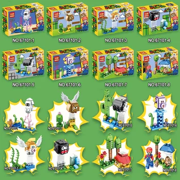 Super Mario Celtniecības Bloki Bērnu Anime Attēls Lelles Rotaļlietas Mario Adventure Puzzle Samontēti Ķieģeļi, Rotaļlietas Bērniem, Dzimšanas diena Dāvanas