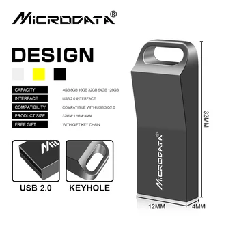 Super Mini Metāla karabīne atslēgu USB flash drive 4GB Pendrive 8GB 16GB 32GB 64GB, 128GB Pen Drive 2.0 USB flash disks