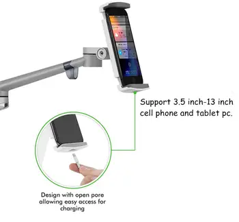 Tablete Grīdas Statīva Augstums Regulējams Alumīnija Mobilo Telefonu Gulta Dīvāns Turētājs Iphone Ipad 4 - 13 collas