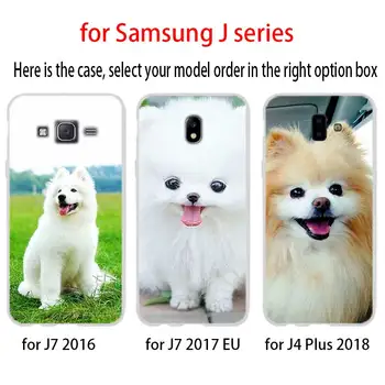 Telefonu gadījumā Mīksto Coque Samsung Galaxy J6 J8 J3 J5 J4 J7 Plus 2016 2017 ES 2018 Ministru Pro Pomerānijas suņiem, suns gudrs