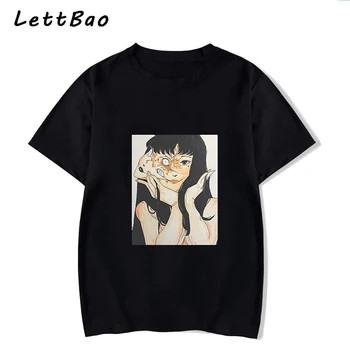 Tomie Junji Ito T-Krekls Vīriešu Unisex Anime Multfilmu Dizaina Vīriešu Tee Kreklu Homme Vasaras Topi Ar Īsām Piedurknēm Kokvilnas Vintage Stila Tshirt