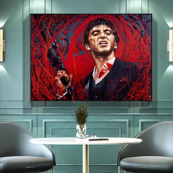 Tony Montana Mākslas Plakātu Al Pacino SCARFACE Filmu, portrait (Portrets) Kanvas Glezna Drukāt Sienas Mākslas Aina Dzīvojamā Istaba Dekori Cuadros