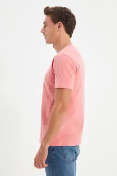 Trendyol Vīriešu Pamata pieguļoša V-veida Kakla Īstermiņa Piedurknēm T-Krekls TMNSS19BO0002
