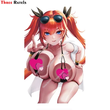 Trīs Ratels E6 Sexy 3D Anime Meitene Par to Var Doom Pēdējo Izcelsmes Klēpjdatoru Bagāžas Skeitborda Apdare Vinila Materiālu