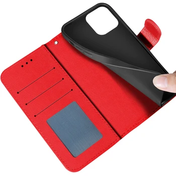 Tīrtoņa Krāsu Spiedums Datura Ādas Gadījumā iPhone 13 12 11 XS Mini Pro, Max SE 2020 X XR 8 7 Plus Kartes Slots Magnētisko Gadījumos