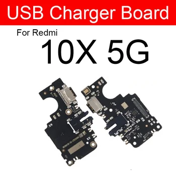 USB Lādētāja Ligzda Valdes Xiaomi Redmi 10X 4G 5G Uzlādes USB Ports Kuģa Redmi 10X Pro Nomaiņa Flex Kabelis Daļas