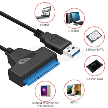 USB SATA 3 Kabeli, Sata USB 3.0 Adapteris, Līdz PAT 6 gb / s Atbalsts 2.5 Collu Ārējo SSD HDD Cieto Disku 22 Pin Sata III A25