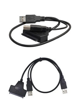 USB2.0 2,5 collu HDD 7+15pin SATA2.0 Cieto Disku Kabeļa Adapteris Visa Vara Serdi ABS Plastmasas korpusu Adaptera Kabelis SATA SSD/HDD