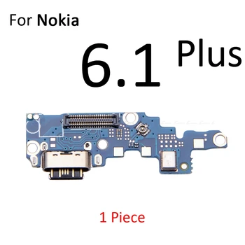 Uzlādēšana caur USB Portu Dock Savienotājs Lādētāja Kontaktdakšu Valdes Mic (Mikrofons Flex Kabelis Nokia 6.1 7 Plus 8 8.1 7.2 7.1 6.2 6 2017 2018