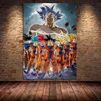 Vegeta HD Izdrukas Mājas Dekoru Japāņu Anime Audekla Plakāta Krāsošana Sienas Dragon Ball Mākslas Moduļu Attēlu Bez Rāmja, Lai Dzīvojamā Istaba