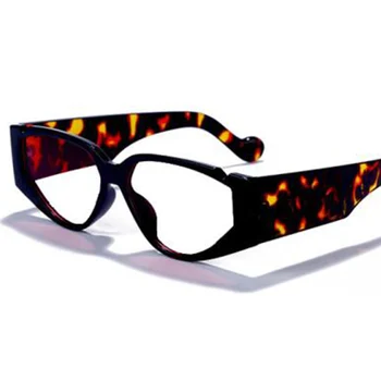 Vintage Kaķu Acs Optiskās Brilles, Lielgabarīta Pārredzamu Lēcu, Briļļu Rāmja Recepšu Brilles Punk Leopard Rāmja Brilles