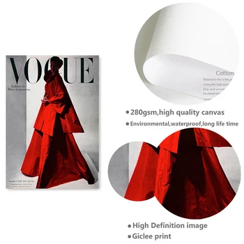 Vogue Bazaar Plakāti, Kanvas Glezna Vintage Modes Žurnāla Vāka Sienas Art Print Attēlus Dzīvojamā Istaba Mūsdienu Mājas Dekoru