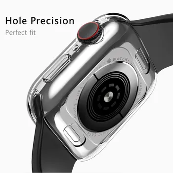 Vāciņš Apple skatīties Lietā 44mm/40mm iWatch 42mm/38mm Ultra-plānas Skaidrs bufera Aizsargs Apple skatīties serie 6 5 4 3 SE Piederumi