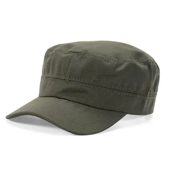Vīrieši Vienkāršā Caps Regulējams Vintage Militārās Kadets Stila Cepure Elpojošs Sunproof Gadījuma Tīrtoņa Krāsu Klp Augstas Kvalitātes Modes