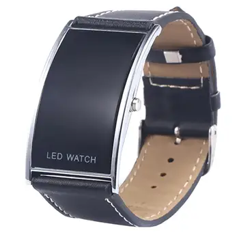 Vīriešu Pulksteņi Top Luksusa LED Digitālo Datums Taisnstūra Skalu, Mākslīgās Ādas Siksniņa, Rokas pulksteni montre homme мужские часы