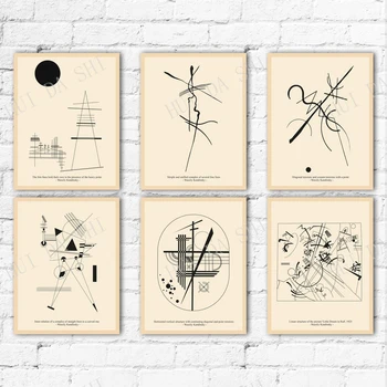 Wassily Kandinskis Līniju Diagrammas Kopumu 6 Bauhaus Skices