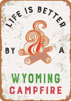 Wyoming Ugunskura, Tin Sign art sienu apdare,vintage alumīnija retro metāla zīme,
