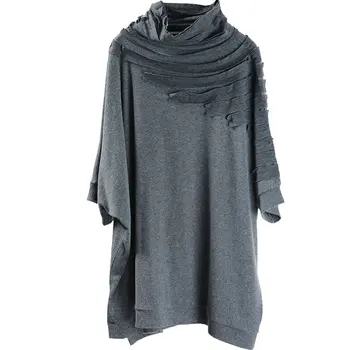 XITAO Plus Lieluma Salikuma Kroku T Krekls Sieviešu Apģērbu 2021. Gada Vasaras Jaunā Modes Vaļēju apkakli, augstu uzrullētu Apkakli Gadījuma Tee Top ZY6264