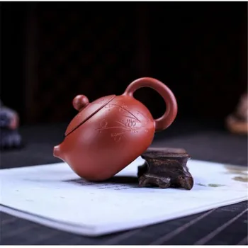 Yixing tējas katlā, violeta māla xishi tējkanna Autentisks Rūdas skaistumu tējkanna Roku darbs Teaware Ķīnas Tējas ceremoniju piederumi 140ml