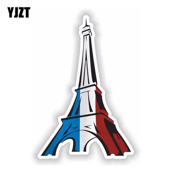 YJZT 14.4 CM*9.3 CM Radošo Tour Eiffel Parīzē, Francijā Karoga Decal PVC Auto Uzlīme 6-1930