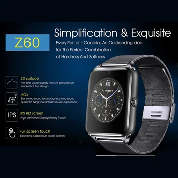 Z60 Smart Skatīties Ar Sim Karti, Bluetooth SmartWatch relogio inteligente GT08 Plus reloj inteligente PK Joslā, fitnesa skatīties