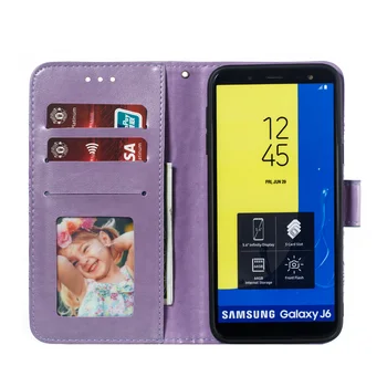 Ziedu Reljefi Ādas Gadījumā Samsung Galaxy J2 J4 J6 J8 J250 J400 J415 PLUS Ministru Grand Ministru Pro G530 G960 G965 N960 Vāciņu