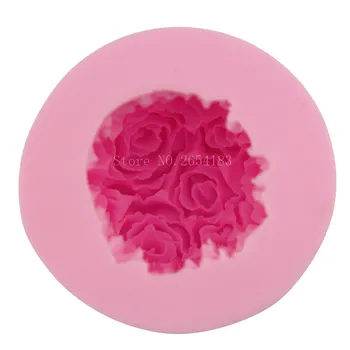Ziedu Rožu Bumbu Mežģīnes Silikona Pomādes Ziepes 3D Kūka Pelējuma Cupcake Želejas Konfektes Šokolādes Apdare Cepšanas Rīku Veidnes FQ3077