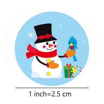 Ziemassvētku Dāvanu Dekori Uzlīme 500pcs Paldies Sniegavīrs Dizaina Uzlīmes 1
