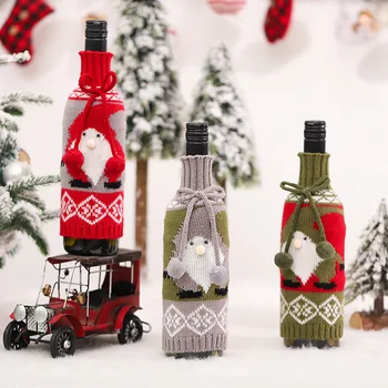 Ziemassvētku Galda Dekorēšanai Ziemassvētku Vīna Pudeles Vāciņu, Ziemassvētku Rotājumi, Mājas 2022 Jauno Gadu Dekori Ziemassvētki Noel Navidad 2021