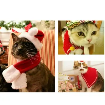 Ziemassvētku Kaķu Apģērbu Maziem Suņiem Kaķiem Santa Kostīms Kaķēns, Kucēns, Apģērbs Pelēkā Vārna Silts Ziemas Pet Suņu Apģērbu Aksesuāri