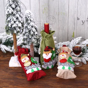 Ziemassvētku Rotājumi Mājas Santa Claus Vīna Pudeles Vāciņu Sniegavīru Saimes Ziemassvētku Dāvanu Turētāji Jauno Gadu 2022 Dekoru Ziemassvētki Navidad