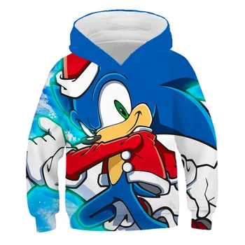 Zēni Sonic Sporta Krekli Multfilmas Bērniem Sonic Hoodies Rudens Jaunas 2021 Sonic Sporta Krekli Bērniem Catoon Sonic Hoodies Drēbes