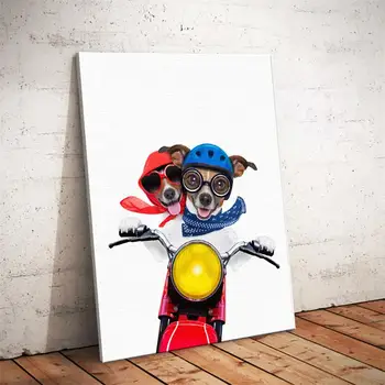 Ārpus Kadra Art Print Gleznu Plakātu Nordic Style Boksa Suns Audekls Smieklīgi Karikatūra Dzīvnieku Sienas, Attēlus, Bērniem, Telpu Dekorēšana