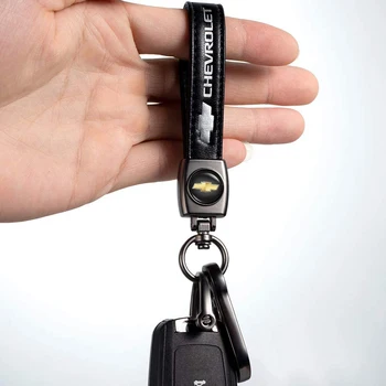 Īstas Ādas Atslēgu Ķēdes Tērps Chevrolet Camaro Cruze Dzirksteles Volt, Malibu Skrūve Sonic Trax ar Keychain Keyring
