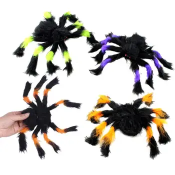 Šausmu Milzu Melnā Plīša Spider Halloween Puse Apdare Reāli Aksesuārus Bērniem, Bērnu Rotaļlietas Haunted House Dekorēšanas Piederumi