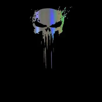 Ūdensizturīgs modes Punisher galvaskausa asins black / silver / 3D vinila iestāde par nulles uzlīme Motociklu dekorēšana 10 x 15cmp