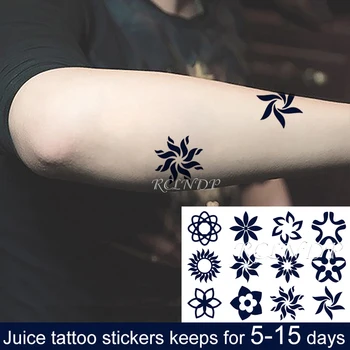 Ūdensnecaurlaidīgus Pagaidu Sula tintes Tetovējumu Uzlīmes Personas Ziedu Saule Ģeometrisko Modeli, Augļu Želeja ilgstošu tatto Vīriešiem Sievietēm