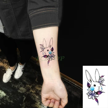 Ūdensnecaurlaidīgus Pagaidu Tetovējums Zaļā Trušu Sejas Zivis, Putnu Totem Art Tatto Ūdens Nodošanu Viltus Flash Tetovējums Vīrietis Sieviete Bērni