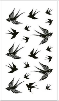 Ūdensnecaurlaidīgus Pagaidu Tetovējumu Uzlīmes lidot putniem tetovējums Kingfisher Kolibri tatto uzlīmes flash tetovējums viltus tetovējumiem meitene