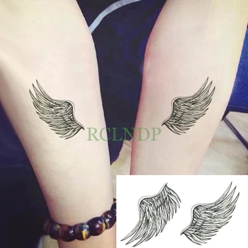 Ūdensnecaurlaidīgus Pagaidu Tetovējumu Uzlīmes Spalvu Spārni viltus Tatto Flash Tetovējums Tatouage Rokas Atpakaļ Kāju, lai Meitene Sievietes Vīrieši