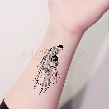 Ūdensnecaurlaidīgus Pagaidu Tetovējumu Uzlīmes Tēvs un Meita Apskāviens Maza Izmēra Tatto Flash Tetovējums Viltus Tetovējumiem Cilvēkam Meitene Sievietēm