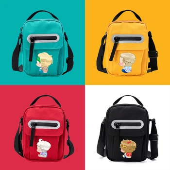 1. Nelielu kvadrātveida soma cute karikatūra lelle skolas soma drukāšanas pleca soma vasaras modes krāsas, audekls maiss