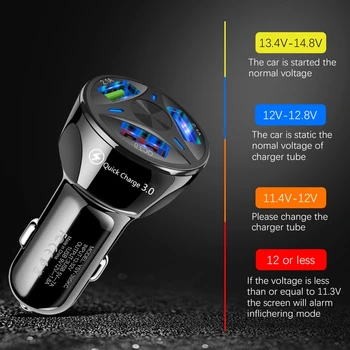 3.A Automašīnas Lādētājs Fast Charger Universālā Ātra Uzlāde USB Adapteri iPhone 11 Pro 7 8 Samsung Xiaomi Mobilo Telefonu Lādētājs