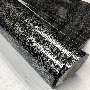 50CM*200/300/600CM Melnā Zelta Sudraba Kalts Oglekļa Vinyl Wrap ar Gaisa Piesārņojošo Burbuļi Līmi DIY Auto Stils Decal Uzlīmes