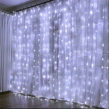 6mx3m 600 LED Lāsteku String Gaismas Pasaku Gaismas Iekštelpu Home Hotel Logu apgaismojums Kāzu/Party/Aizkaru/Dārza Dekorēšanai