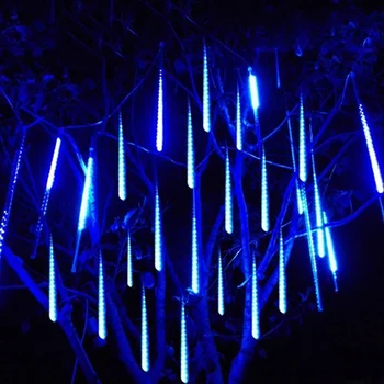 8 Caurules LED Meteor Duša String Gaismas Āra Ūdensizturīgs Garland Holiday Pasaku Deg Dārzu Ielā, Ziemassvētku Rotājumi