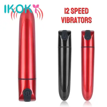 IKOKY Bullet Ūdensizturīgs Vibrators Klitora Stimulators Maksts G Spot Mini Spēcīgs Seksa Rotaļlietas, Lai Sieviete 12 Ātrums Dildo Vibratoru